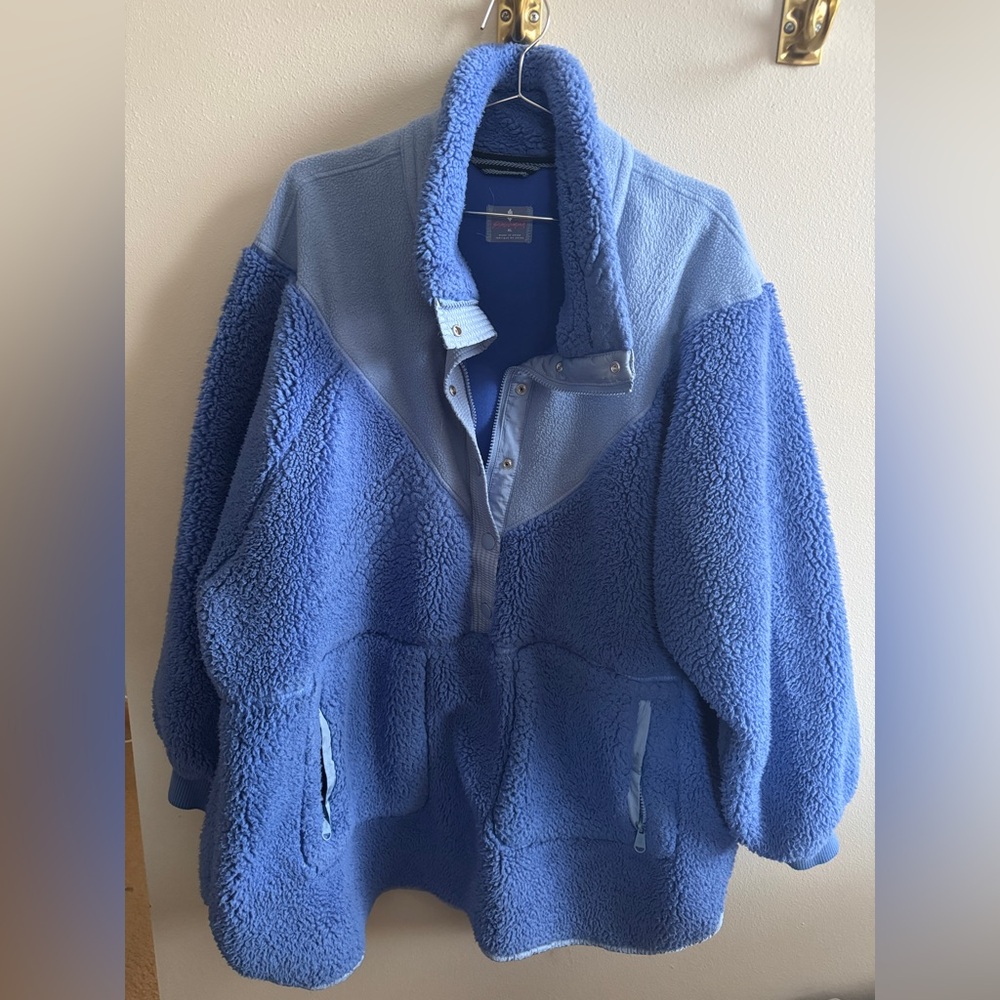 Free People Movement - Blue Fleece Pullover Jacket Size - XL